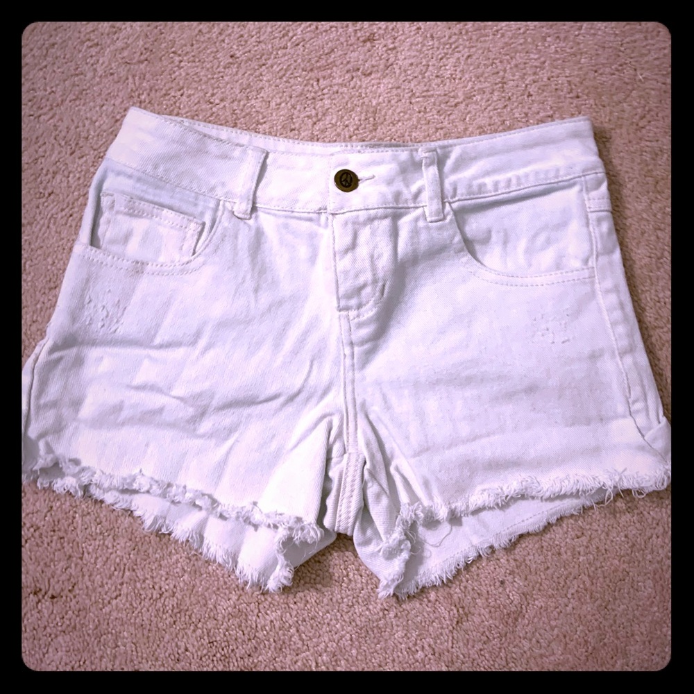 White denim shorts